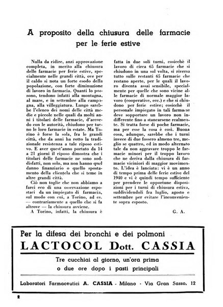 Il farmacista italiano bollettino ufficiale mensile del Sindacato nazionale fascista dei farmacisti