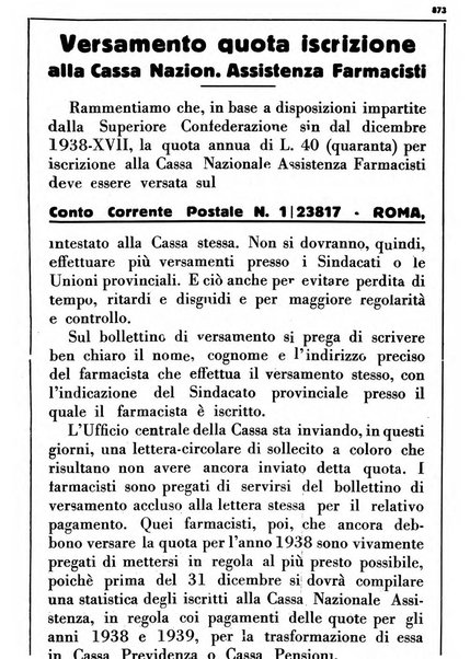 Il farmacista italiano bollettino ufficiale mensile del Sindacato nazionale fascista dei farmacisti