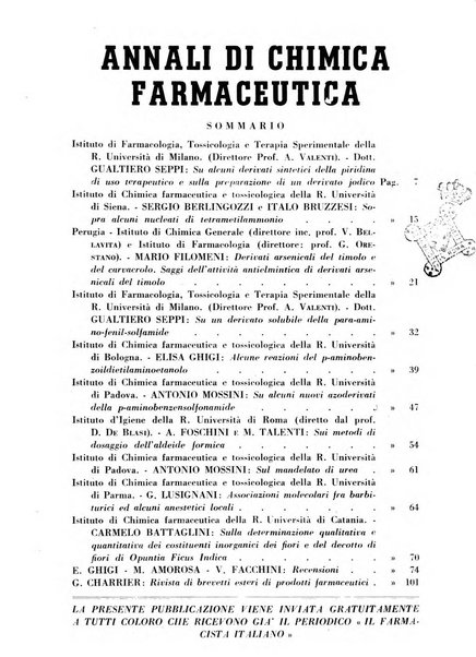 Il farmacista italiano bollettino ufficiale mensile del Sindacato nazionale fascista dei farmacisti