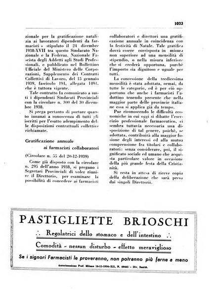 Il farmacista italiano bollettino ufficiale mensile del Sindacato nazionale fascista dei farmacisti