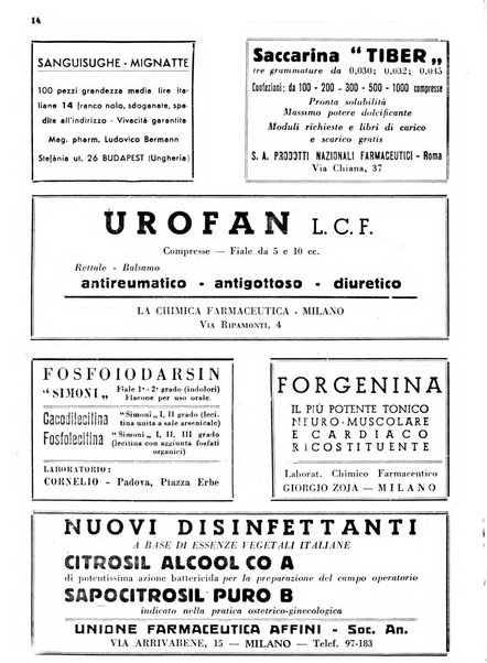 Il farmacista italiano bollettino ufficiale mensile del Sindacato nazionale fascista dei farmacisti