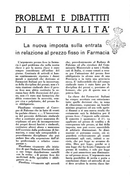 Il farmacista italiano bollettino ufficiale mensile del Sindacato nazionale fascista dei farmacisti