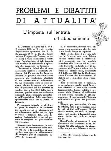 Il farmacista italiano bollettino ufficiale mensile del Sindacato nazionale fascista dei farmacisti