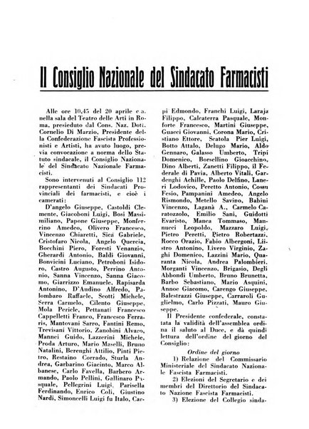 Il farmacista italiano bollettino ufficiale mensile del Sindacato nazionale fascista dei farmacisti