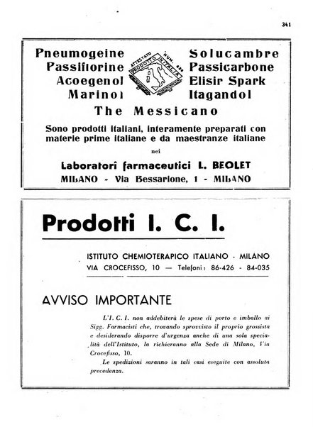 Il farmacista italiano bollettino ufficiale mensile del Sindacato nazionale fascista dei farmacisti