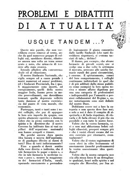 Il farmacista italiano bollettino ufficiale mensile del Sindacato nazionale fascista dei farmacisti