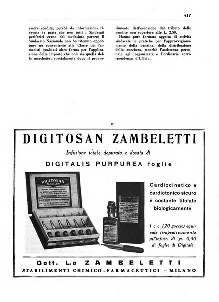 Il farmacista italiano bollettino ufficiale mensile del Sindacato nazionale fascista dei farmacisti