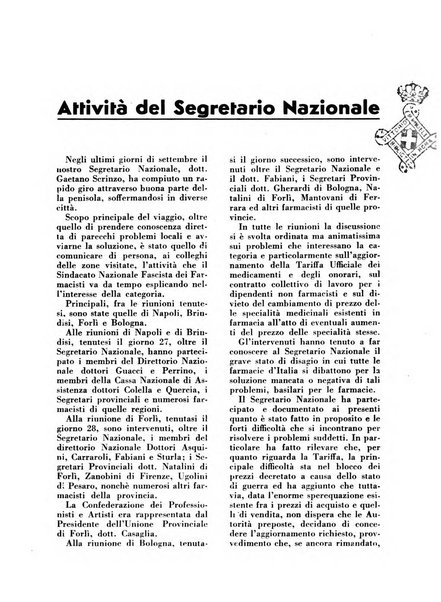 Il farmacista italiano bollettino ufficiale mensile del Sindacato nazionale fascista dei farmacisti