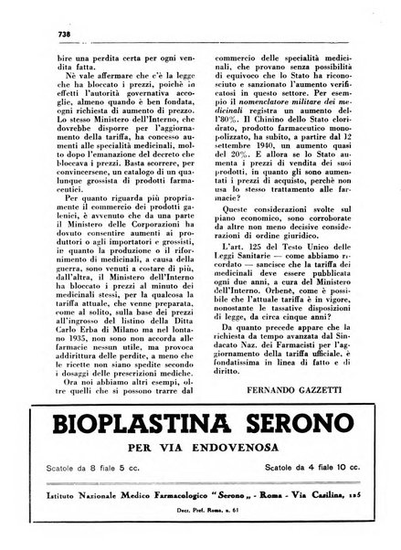 Il farmacista italiano bollettino ufficiale mensile del Sindacato nazionale fascista dei farmacisti