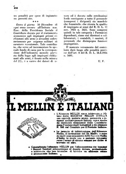 Il farmacista italiano bollettino ufficiale mensile del Sindacato nazionale fascista dei farmacisti