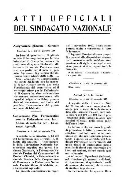 Il farmacista italiano bollettino ufficiale mensile del Sindacato nazionale fascista dei farmacisti