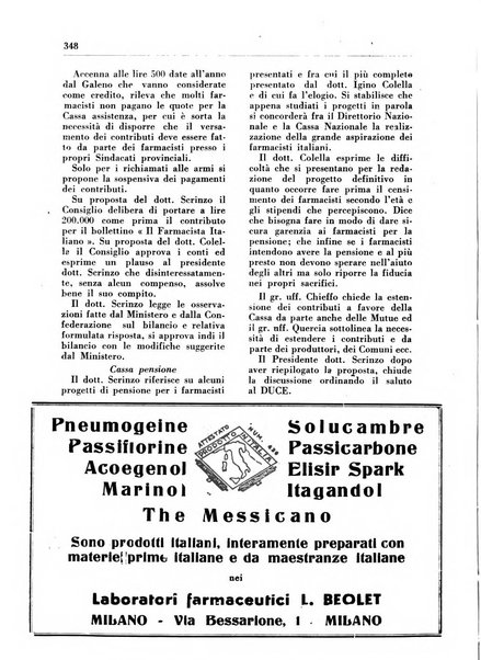 Il farmacista italiano bollettino ufficiale mensile del Sindacato nazionale fascista dei farmacisti