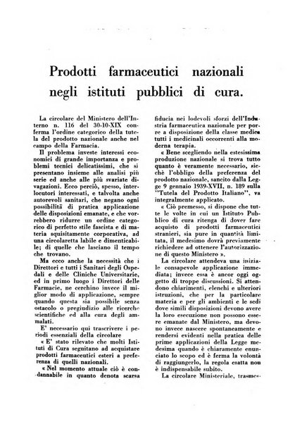 Il farmacista italiano bollettino ufficiale mensile del Sindacato nazionale fascista dei farmacisti