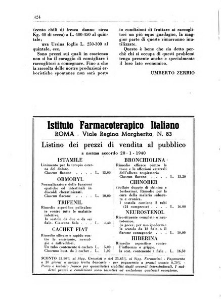 Il farmacista italiano bollettino ufficiale mensile del Sindacato nazionale fascista dei farmacisti