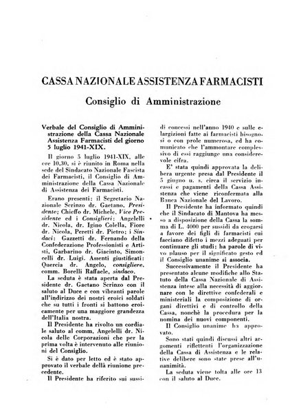 Il farmacista italiano bollettino ufficiale mensile del Sindacato nazionale fascista dei farmacisti