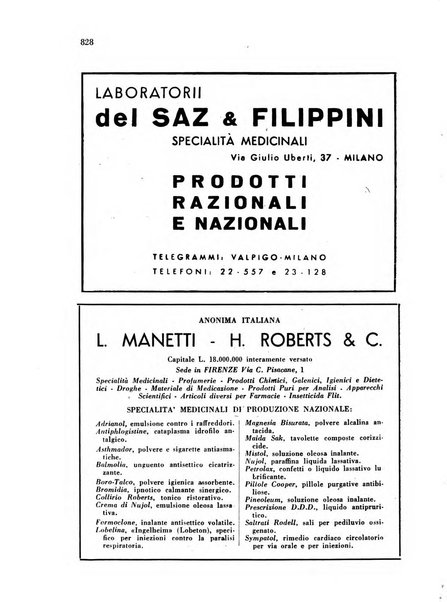 Il farmacista italiano bollettino ufficiale mensile del Sindacato nazionale fascista dei farmacisti