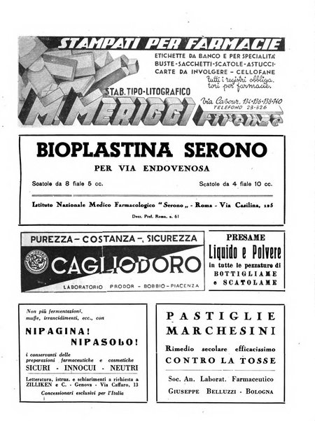 Il farmacista italiano bollettino ufficiale mensile del Sindacato nazionale fascista dei farmacisti