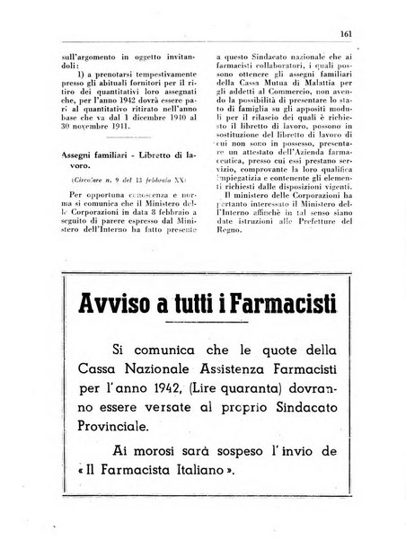 Il farmacista italiano bollettino ufficiale mensile del Sindacato nazionale fascista dei farmacisti