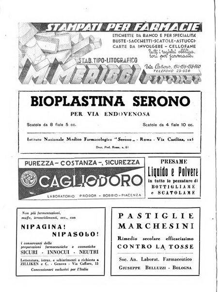 Il farmacista italiano bollettino ufficiale mensile del Sindacato nazionale fascista dei farmacisti