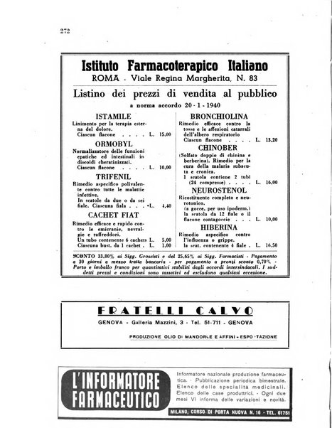 Il farmacista italiano bollettino ufficiale mensile del Sindacato nazionale fascista dei farmacisti