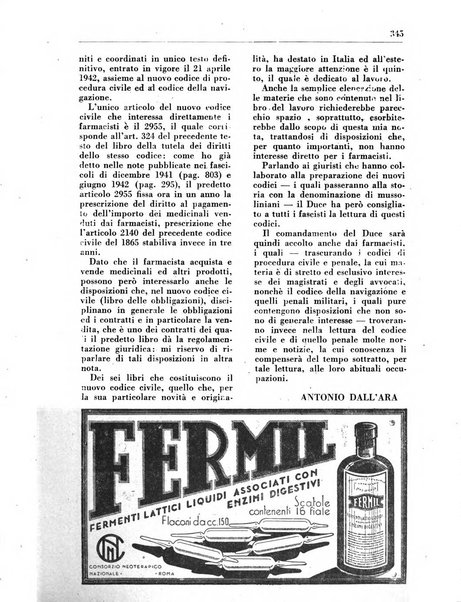 Il farmacista italiano bollettino ufficiale mensile del Sindacato nazionale fascista dei farmacisti