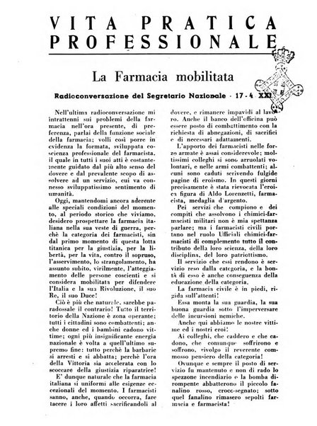 Il farmacista italiano bollettino ufficiale mensile del Sindacato nazionale fascista dei farmacisti