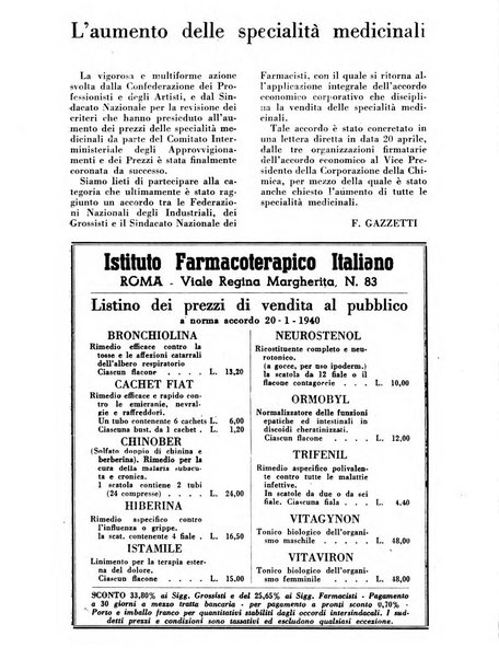 Il farmacista italiano bollettino ufficiale mensile del Sindacato nazionale fascista dei farmacisti