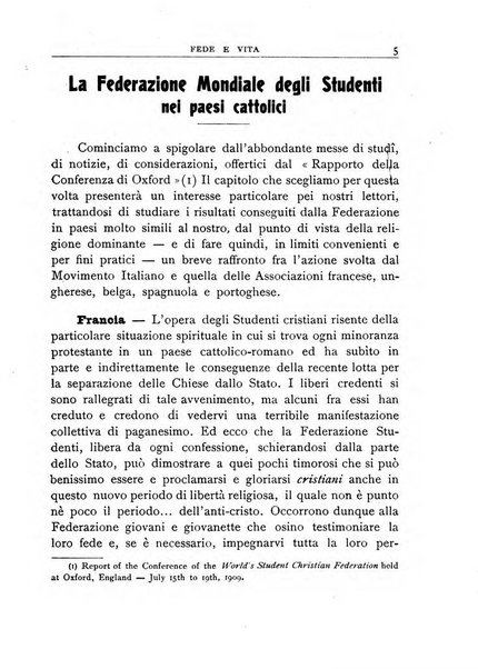 Fede e vita bollettino della Federazione italiana degli studenti per la cultura religiosa