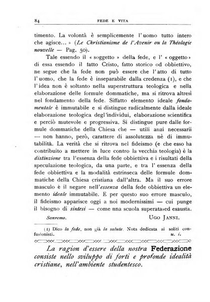 Fede e vita bollettino della Federazione italiana degli studenti per la cultura religiosa