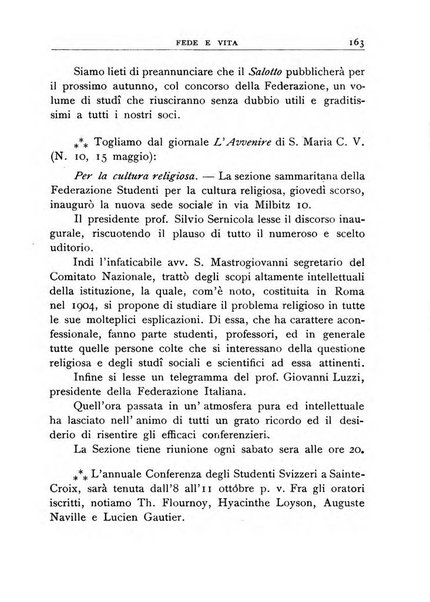 Fede e vita bollettino della Federazione italiana degli studenti per la cultura religiosa