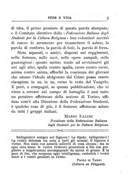 Fede e vita bollettino della Federazione italiana degli studenti per la cultura religiosa