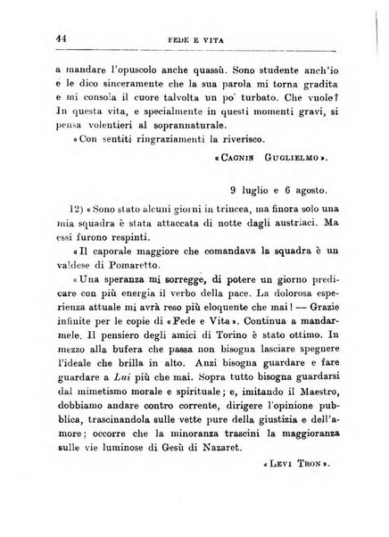 Fede e vita bollettino della Federazione italiana degli studenti per la cultura religiosa