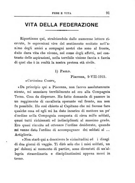 Fede e vita bollettino della Federazione italiana degli studenti per la cultura religiosa