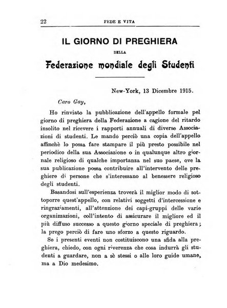 Fede e vita bollettino della Federazione italiana degli studenti per la cultura religiosa