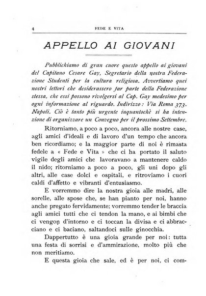 Fede e vita bollettino della Federazione italiana degli studenti per la cultura religiosa