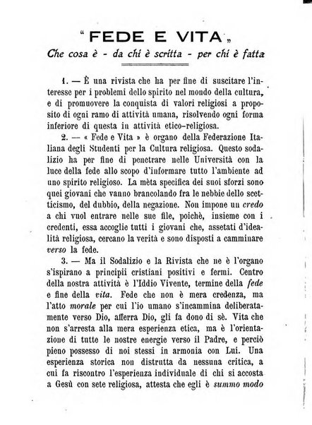 Fede e vita bollettino della Federazione italiana degli studenti per la cultura religiosa