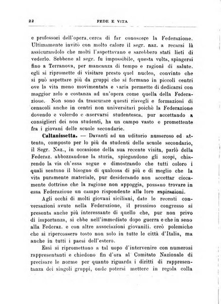 Fede e vita bollettino della Federazione italiana degli studenti per la cultura religiosa