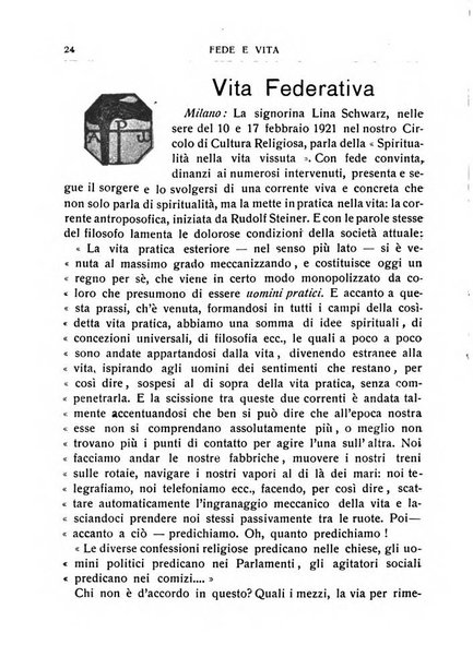 Fede e vita bollettino della Federazione italiana degli studenti per la cultura religiosa