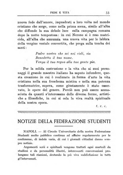 Fede e vita bollettino della Federazione italiana degli studenti per la cultura religiosa