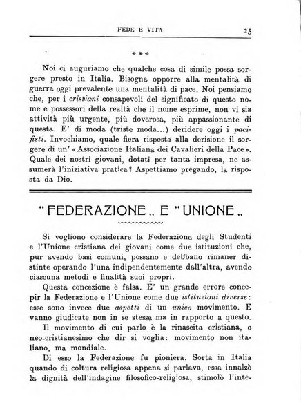 Fede e vita bollettino della Federazione italiana degli studenti per la cultura religiosa