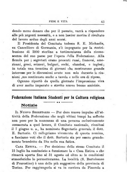 Fede e vita bollettino della Federazione italiana degli studenti per la cultura religiosa