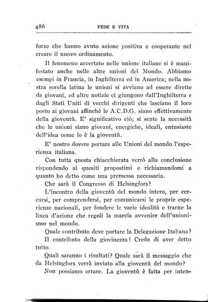 Fede e vita bollettino della Federazione italiana degli studenti per la cultura religiosa