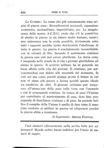 Fede e vita bollettino della Federazione italiana degli studenti per la cultura religiosa