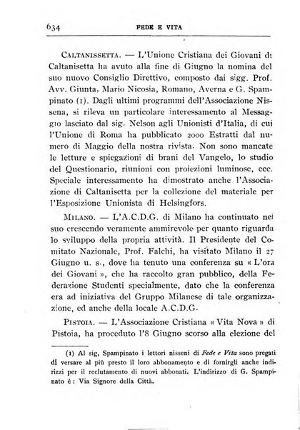 Fede e vita bollettino della Federazione italiana degli studenti per la cultura religiosa