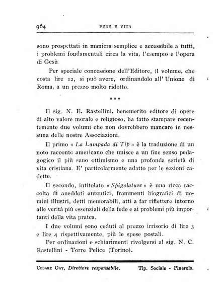 Fede e vita bollettino della Federazione italiana degli studenti per la cultura religiosa