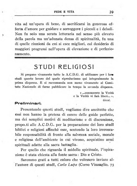 Fede e vita bollettino della Federazione italiana degli studenti per la cultura religiosa