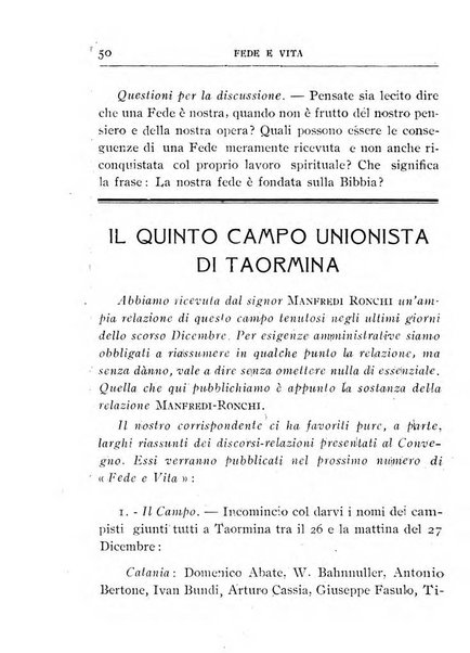 Fede e vita bollettino della Federazione italiana degli studenti per la cultura religiosa