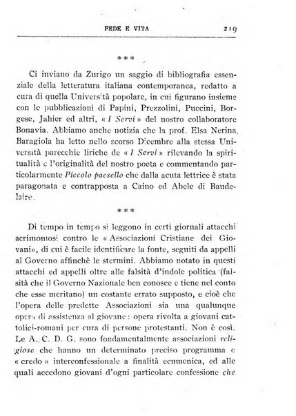 Fede e vita bollettino della Federazione italiana degli studenti per la cultura religiosa