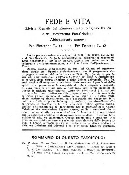 Fede e vita bollettino della Federazione italiana degli studenti per la cultura religiosa