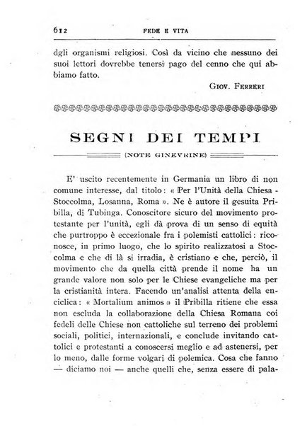 Fede e vita bollettino della Federazione italiana degli studenti per la cultura religiosa